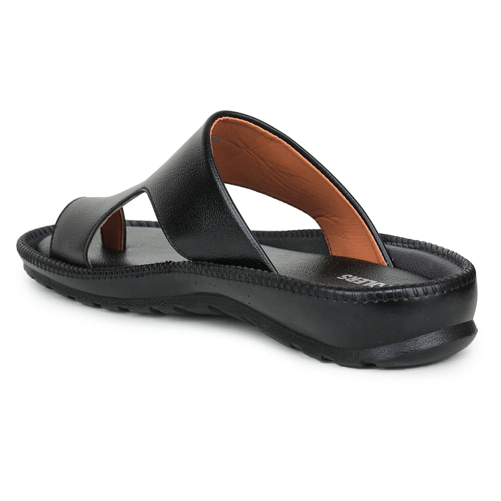 Coolers Casual Black Toe Ring Slippers For Men JPL-222 By Liberty - Image 4